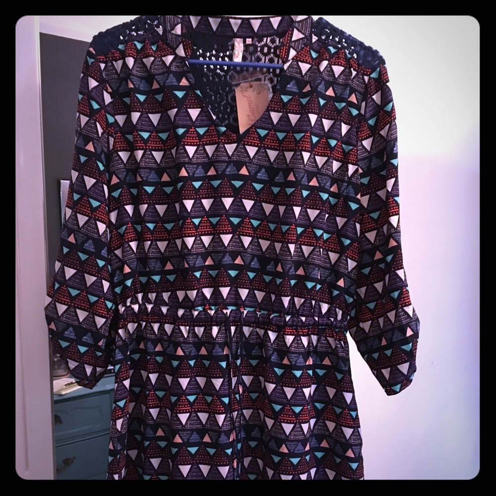 Red Camel Aztec print dress